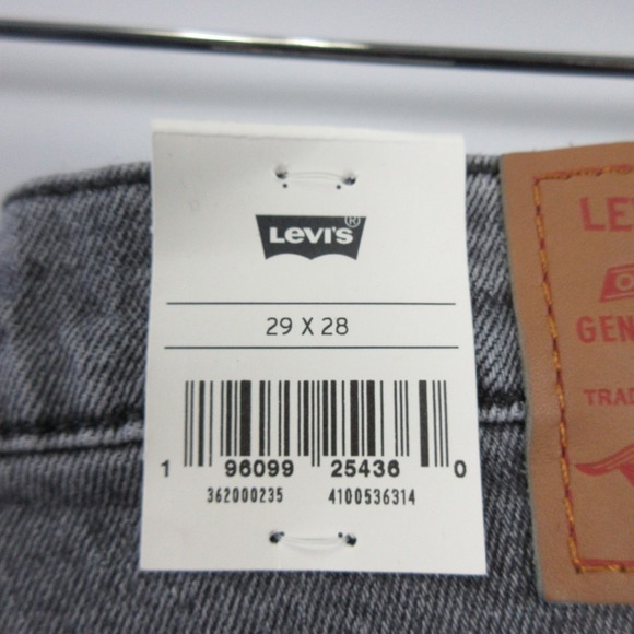 Levis 501 Original Cropped Jeans Womens 29 x 28 Gray Cotton Straight Leg Slim - Picture 3 of 16